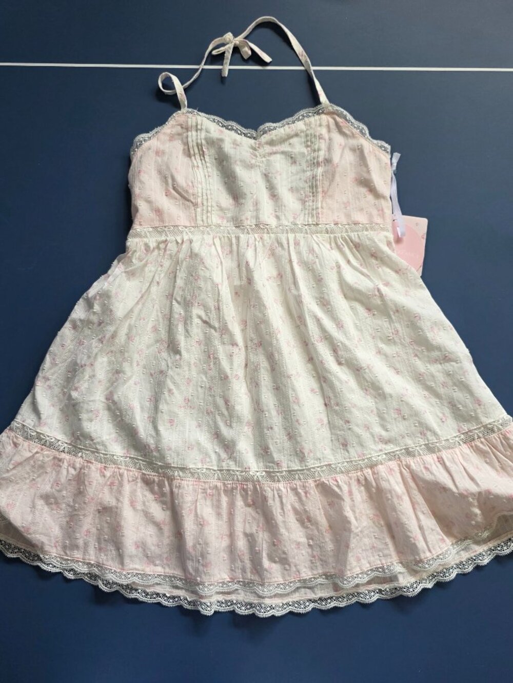 LoveShackFancy Target Girls Annabelle Ditsy Floral Halter Dress Light Pink Sz 14